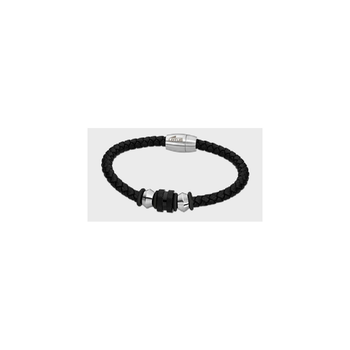 Pulsera Lotus Style acero y cuero unisex