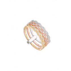 Anillo Itemporality Basic plata 925 tricolor nº 16