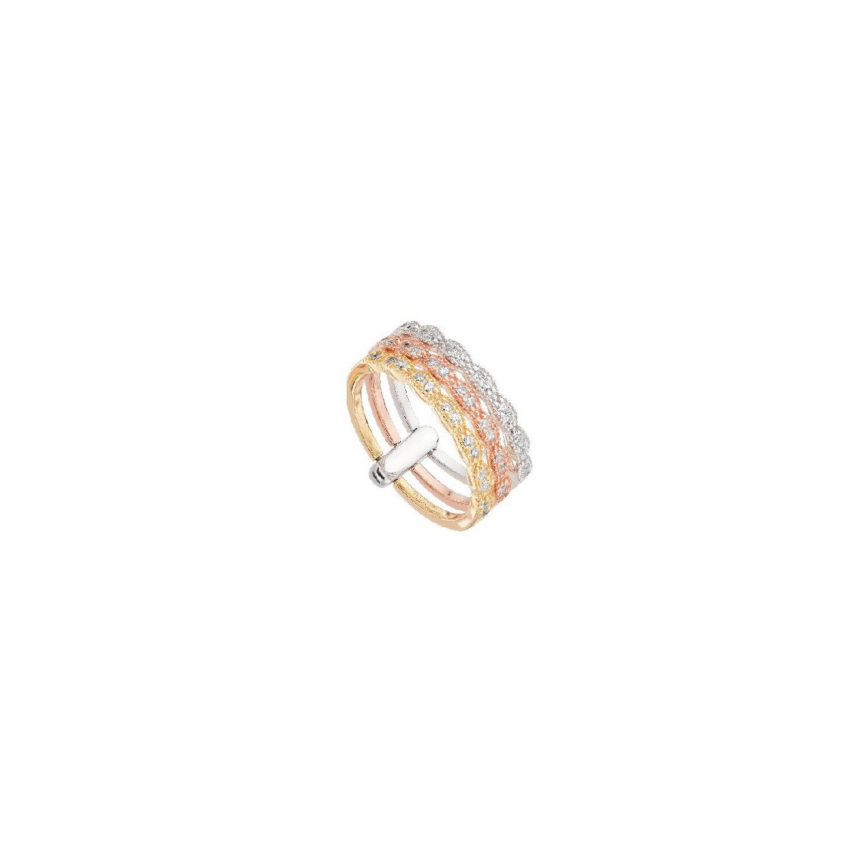 Anillo Itemporality Basic plata 925 tricolor nº 16