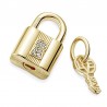 Abalorio Pandora Candado y llave plata 925 dorada