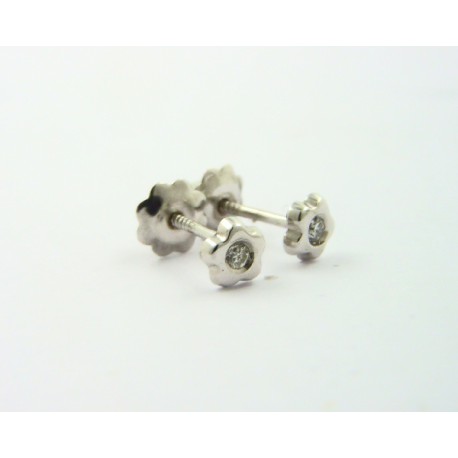 Pendientes oro blanco de 18k con brillantes