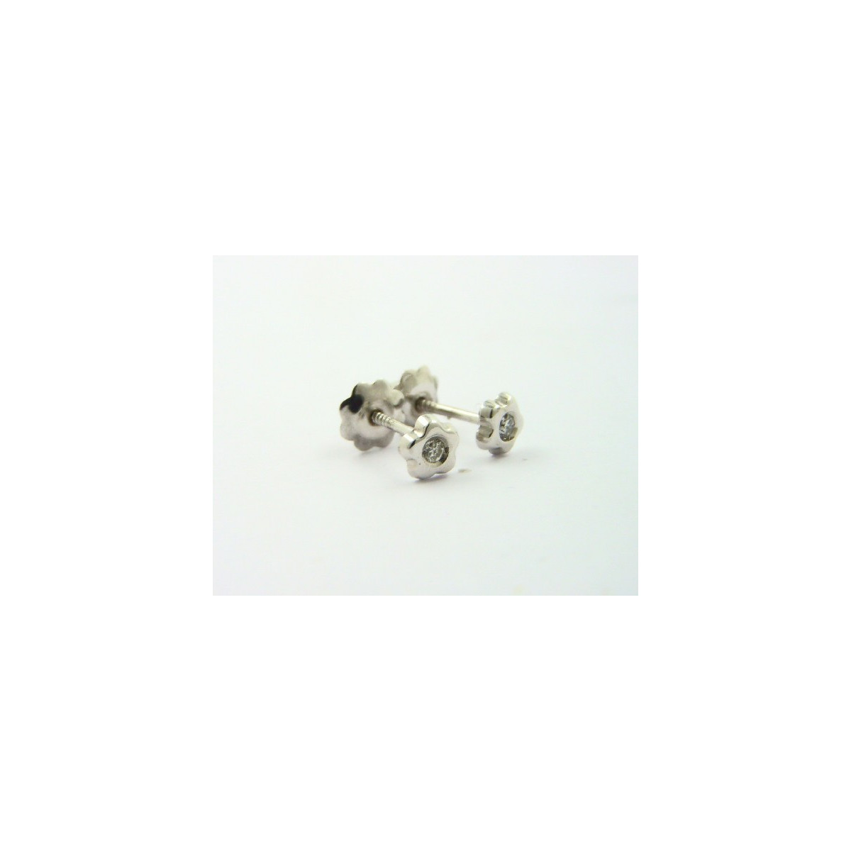 Pendientes oro blanco de 18k con brillantes