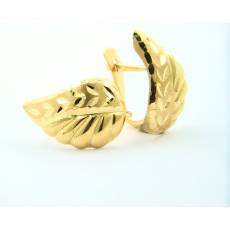 Pendientes oro 18k hoja