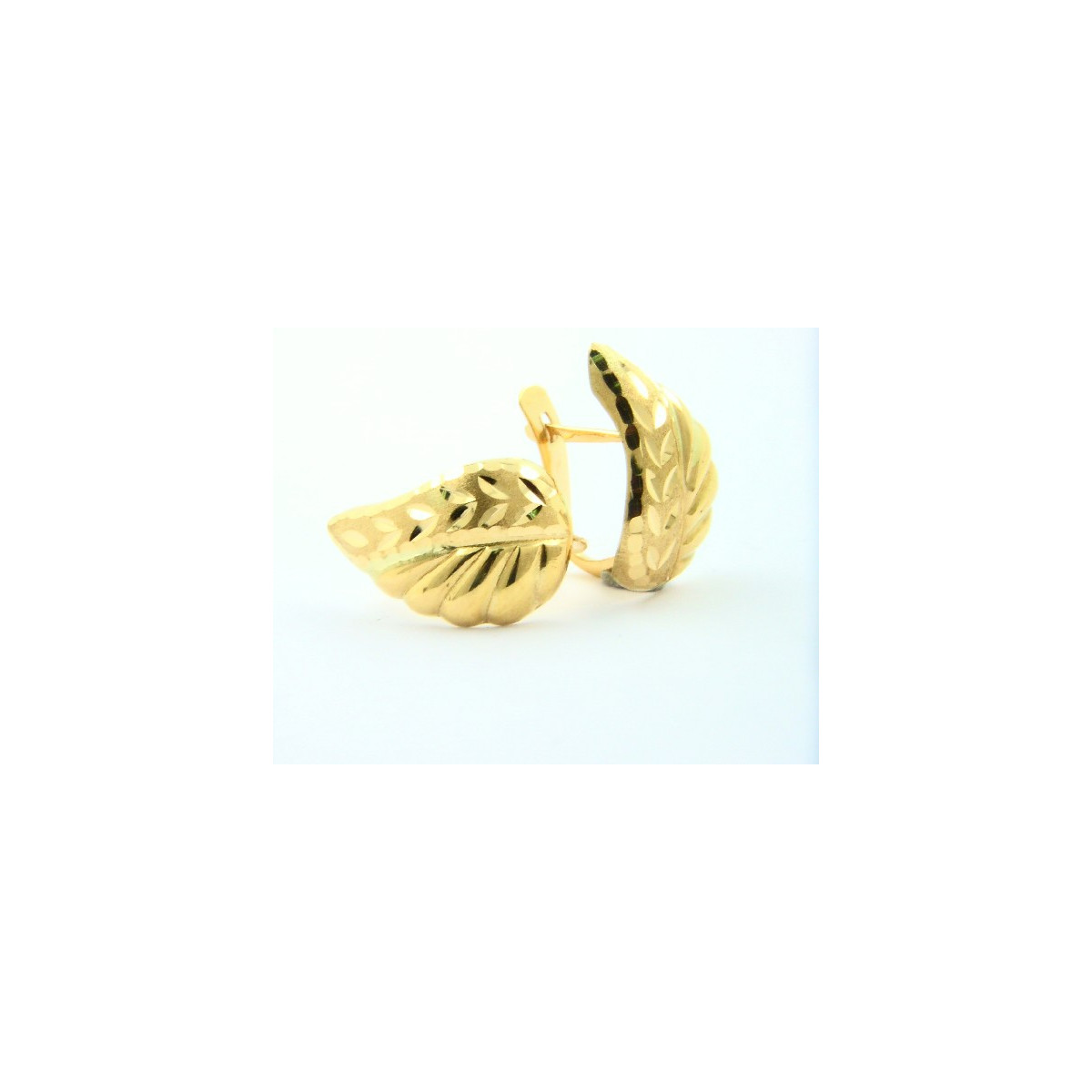 Pendientes oro 18k hoja