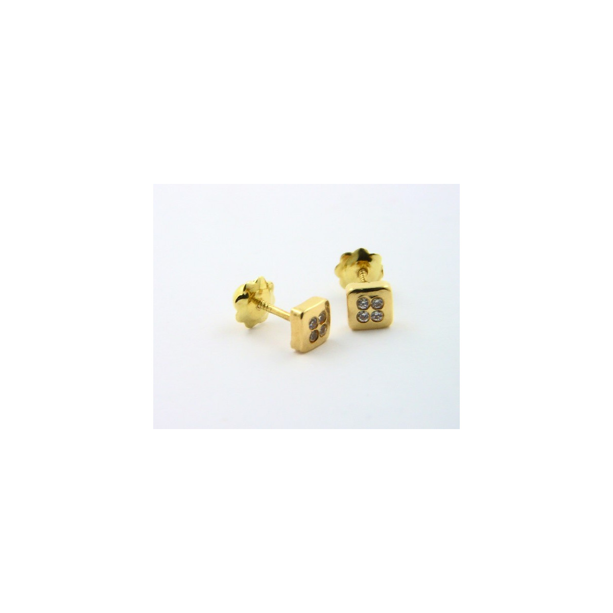 Pendientes oro 750 con circonitas