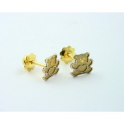 Pendientes oro 18k silueta oso