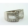 Anillo oro blanco 750 con circonitas baguet