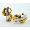 Pendientes oro amarillo y blanco 750