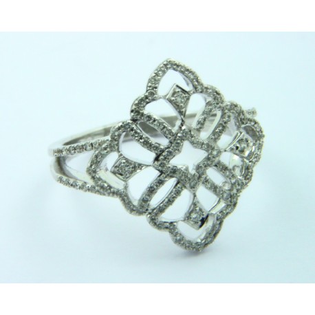 Anillo oro blanco 750 con brillantes