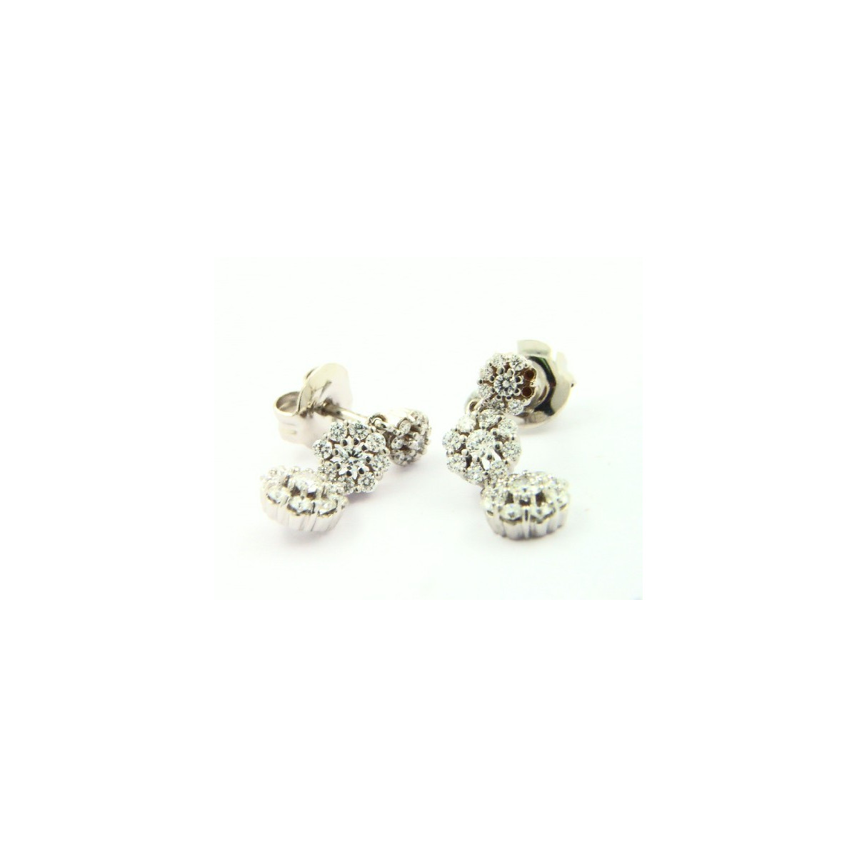 Pendientes oro blanco 750 con brillantes