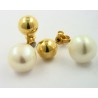 Pendientes oro 750 doble con perla