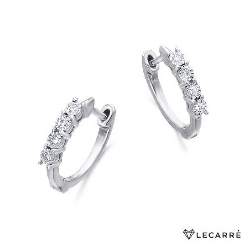 Pendientes LeCarré oro blanco 750 y brillantes