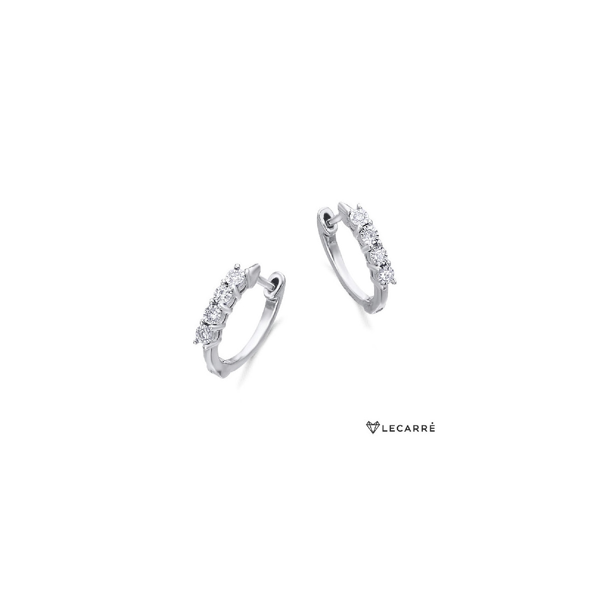 Pendientes LeCarré oro blanco 750 y brillantes