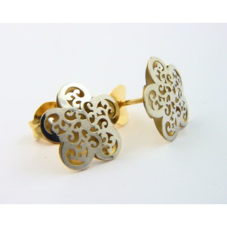 Pendientes oro blanco y amarillo 750