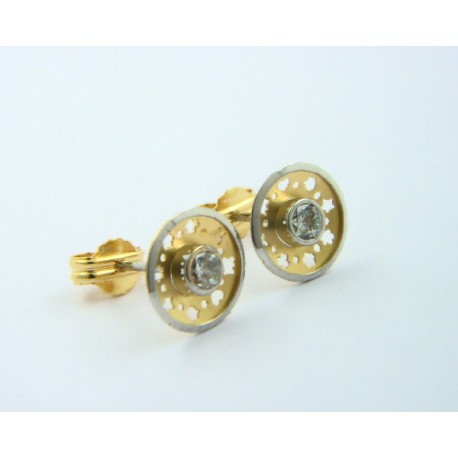 Pendientes oro blanco y amarillo 750