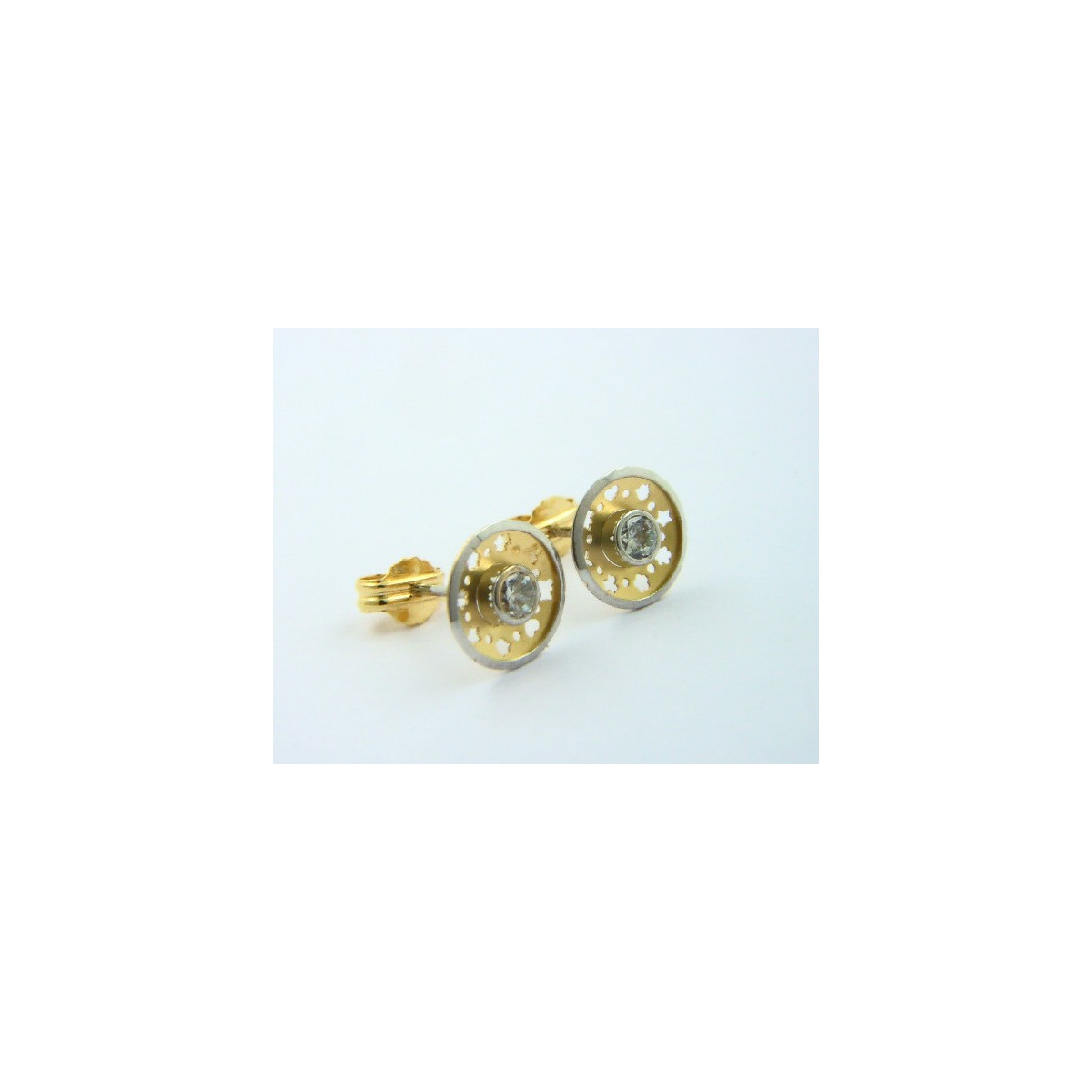 Pendientes oro blanco y amarillo 750