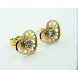 Pendientes oro blanco y amarillo 750