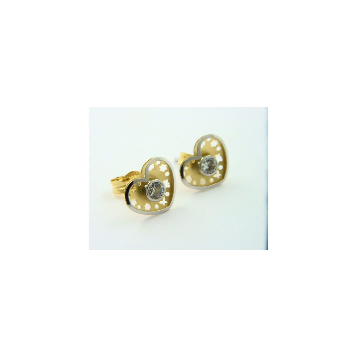 Pendientes oro blanco y amarillo 750