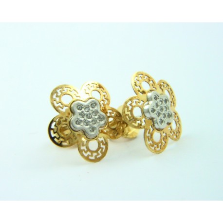 Pendientes oro blanco y amarillo 750