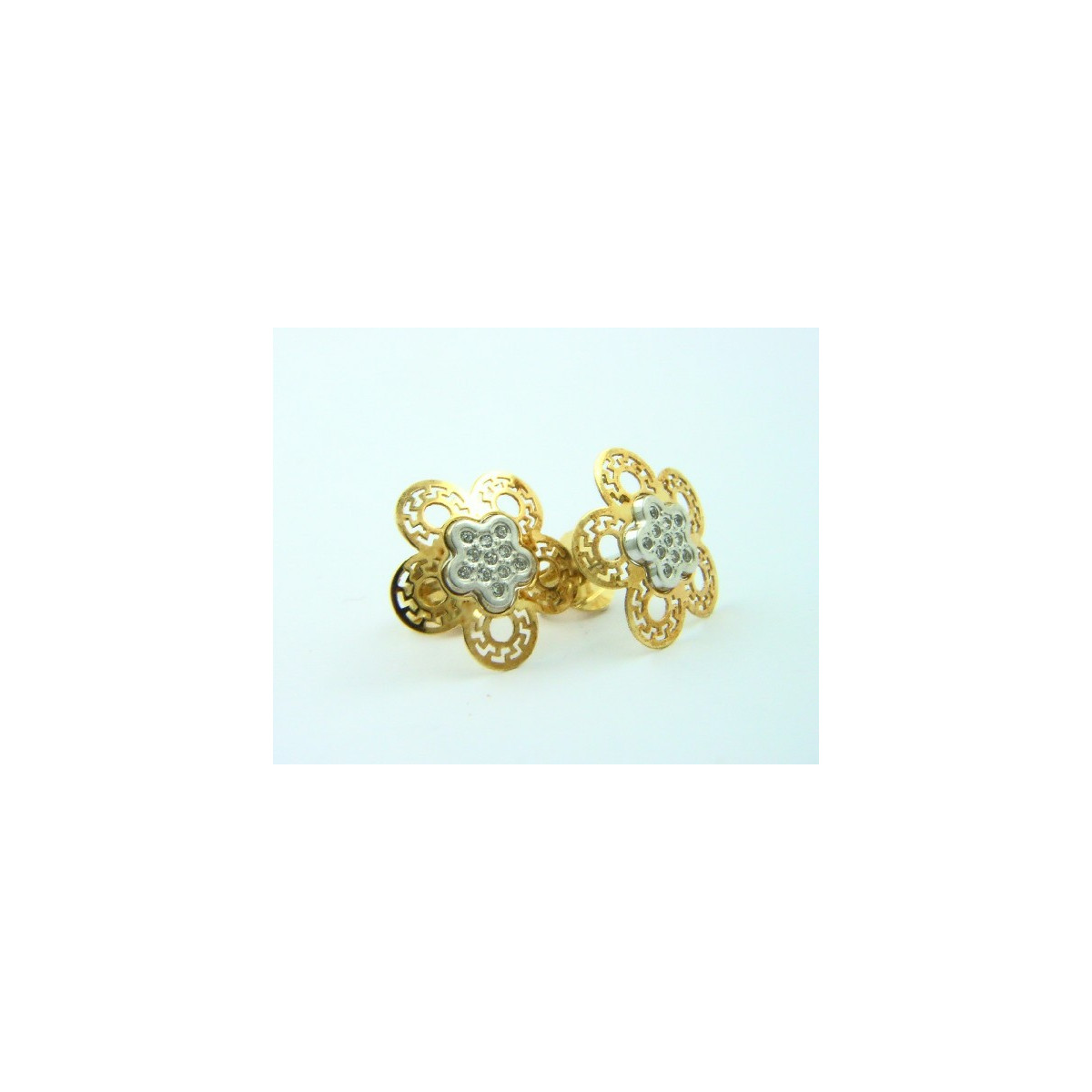 Pendientes oro blanco y amarillo 750