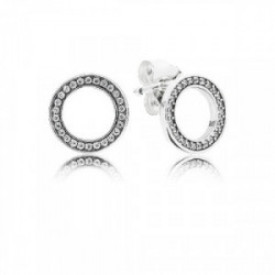 Pendientes Pandora plata 925 círculo de circonitas