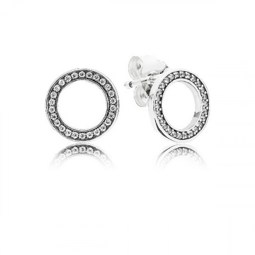 Pendientes Pandora plata 925 círculo de circonitas