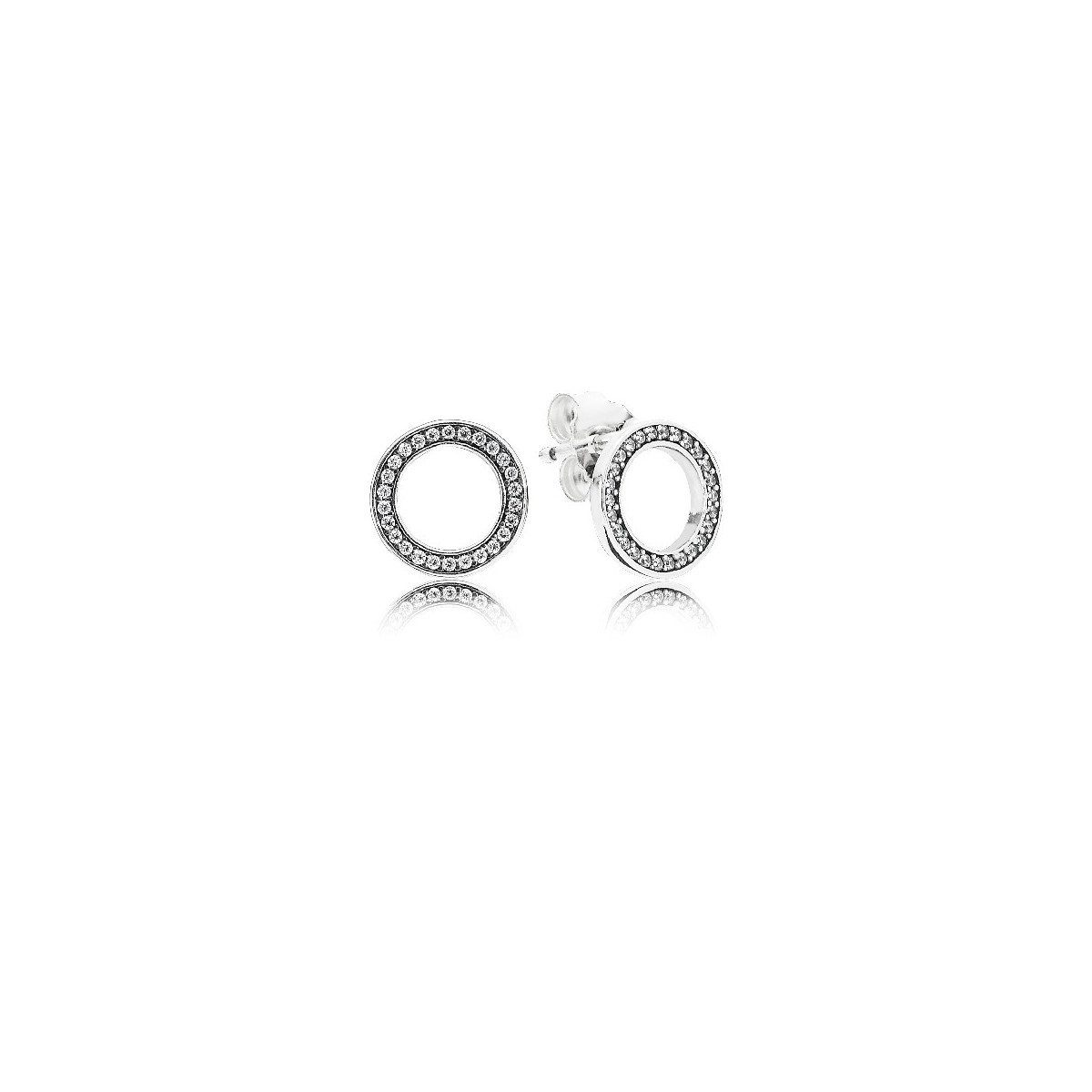 Pendientes Pandora plata 925 círculo de circonitas