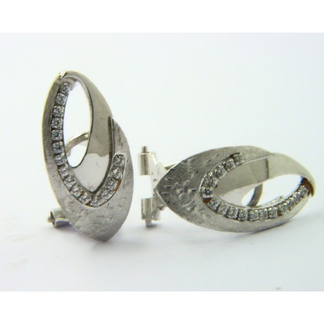Pendientes oro blanco 750 con circonitas