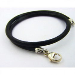 Collar La Perionda plata 925 y cuero negro