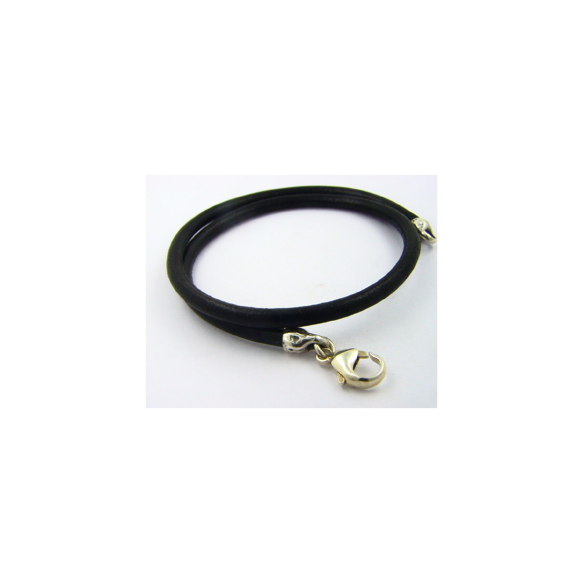 Collar La Perionda plata 925 y cuero negro