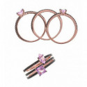 Anillo triple Salvatore plata 925 rosa talla 14