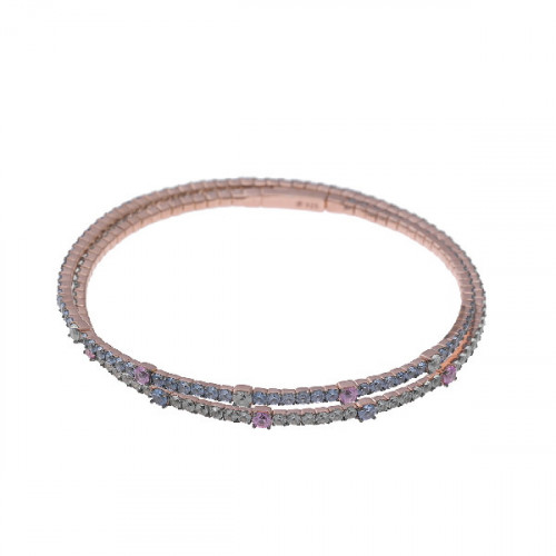Pulsera Salvatore plata rosa 925