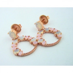 Pendientes plata rosa 925