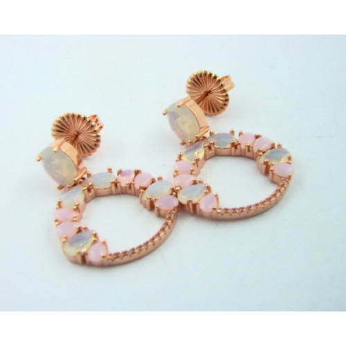 Pendientes plata rosa 925