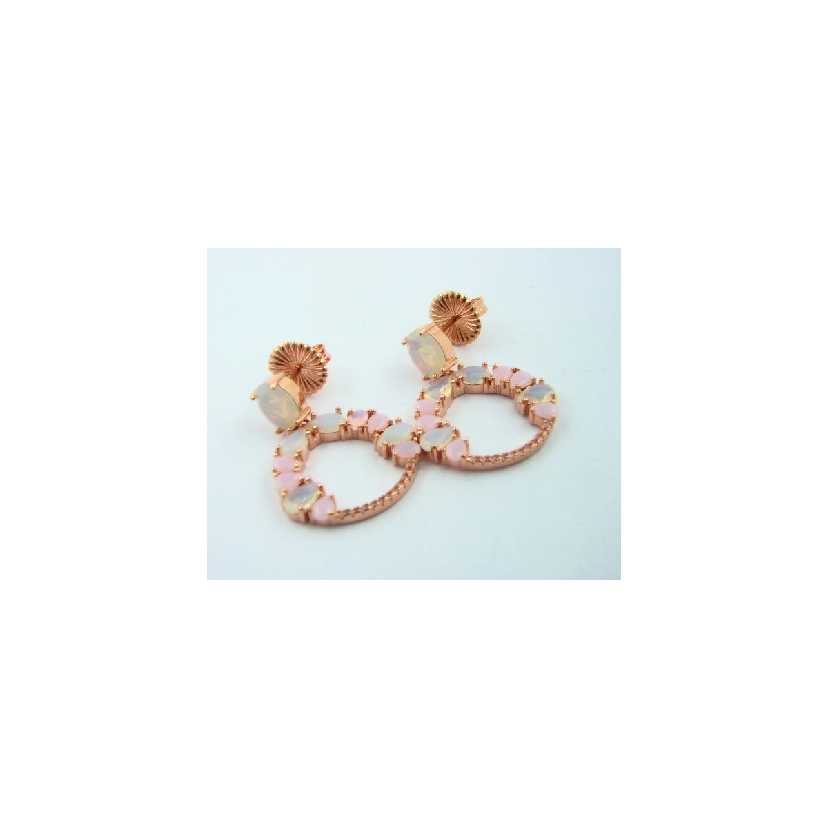 Pendientes plata rosa 925