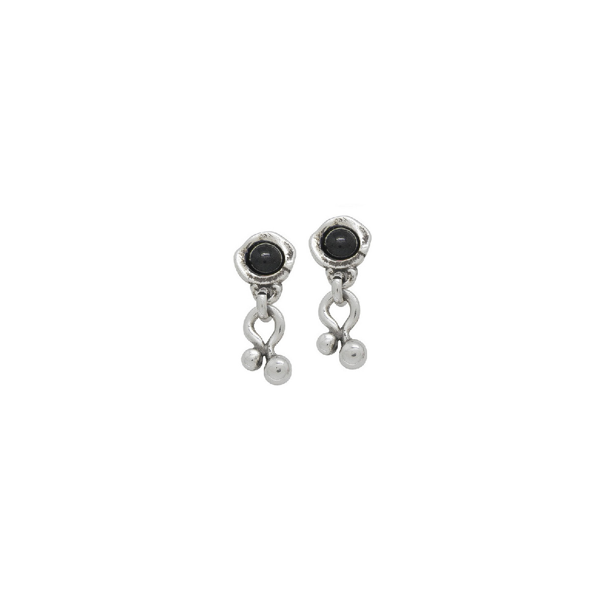 Pendientes Ciclón plateados