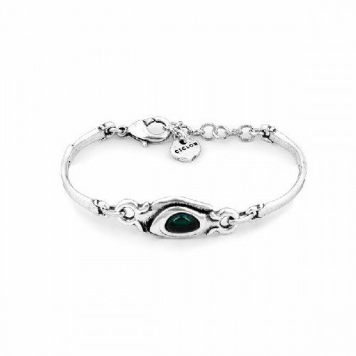 Pulsera Ciclón plateada