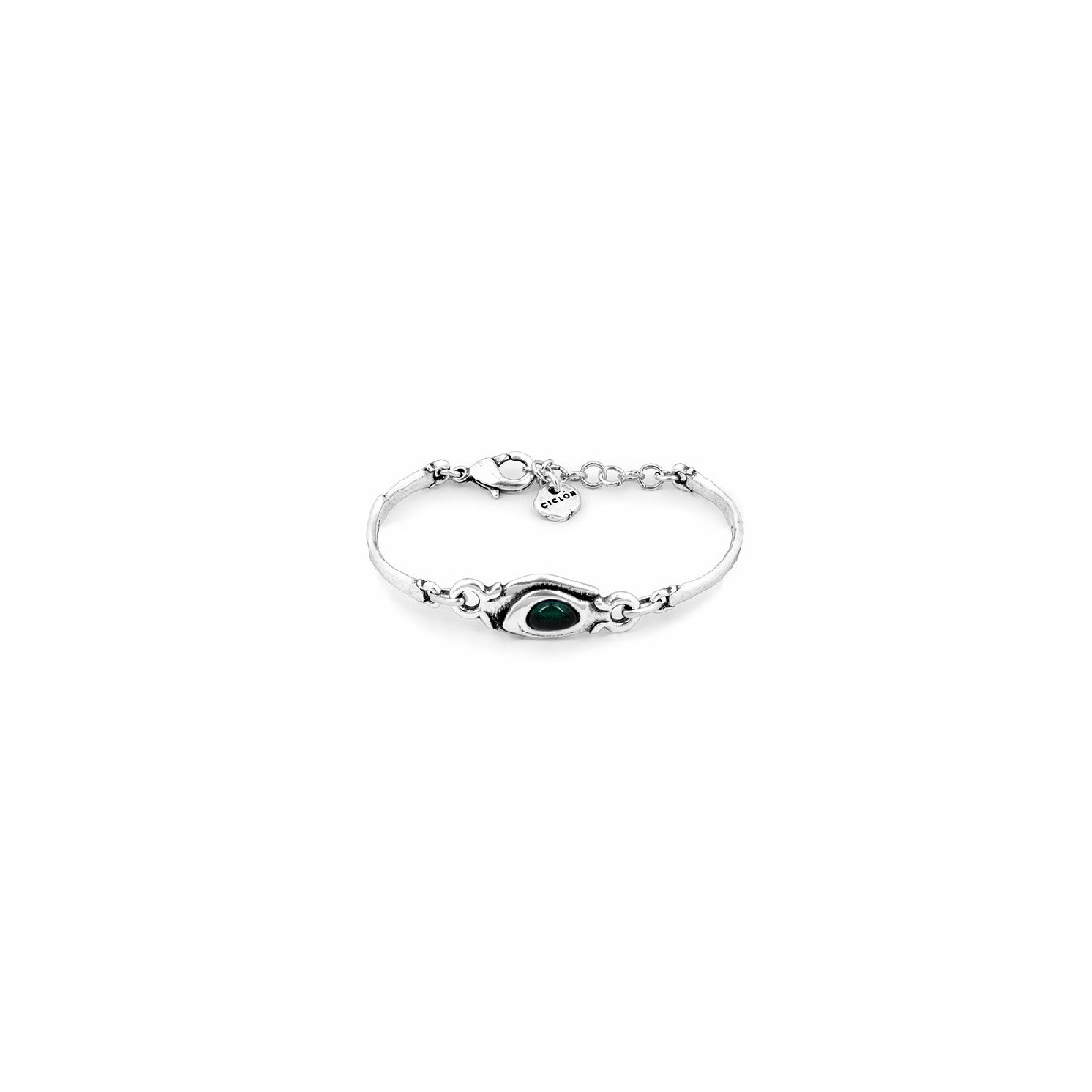 Pulsera Ciclón plateada
