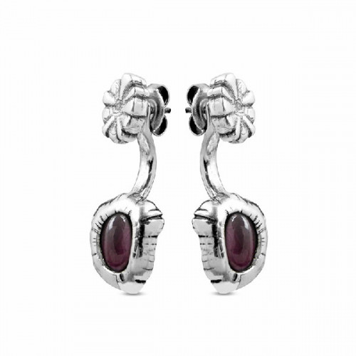 Pendientes Ciclón plateados
