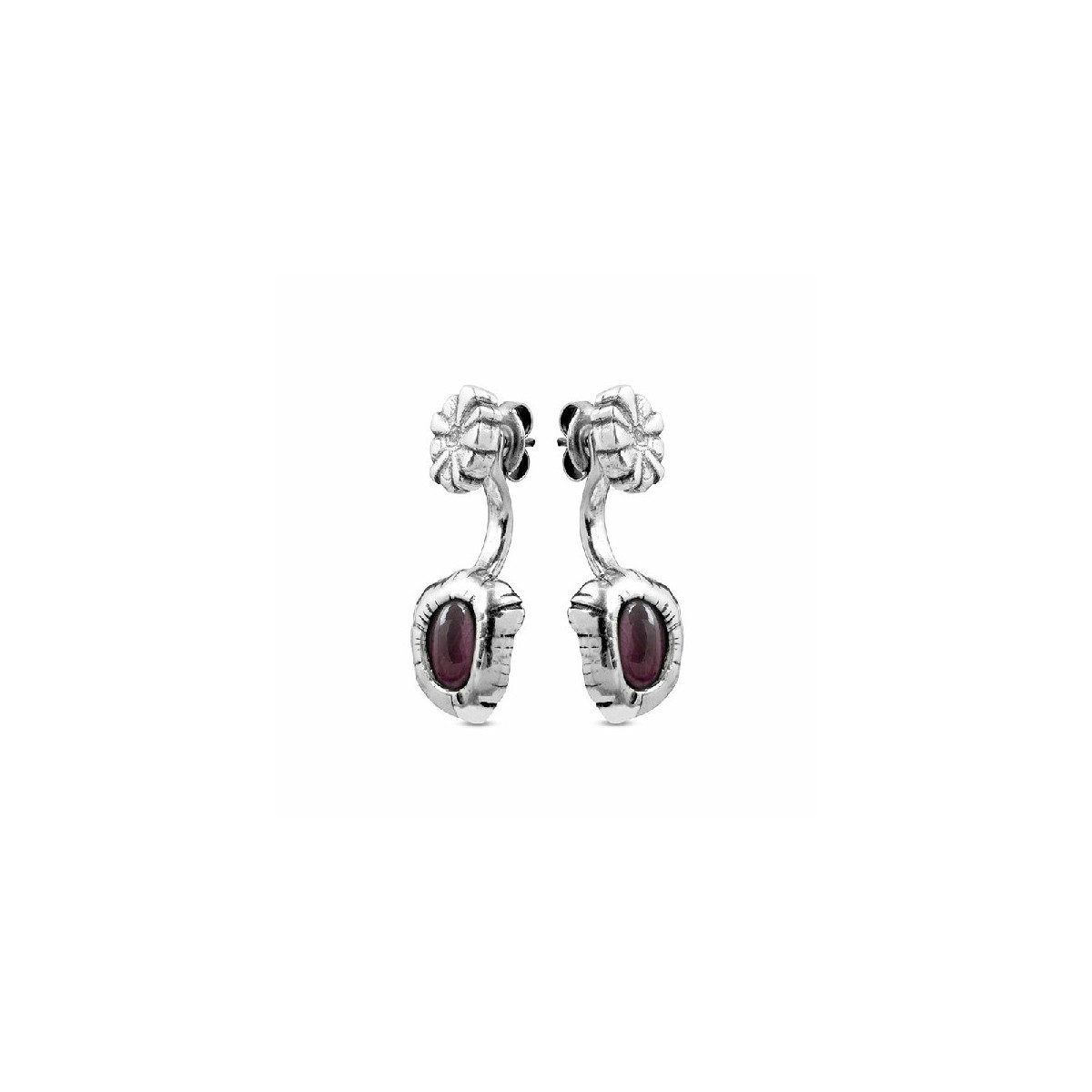 Pendientes Ciclón plateados