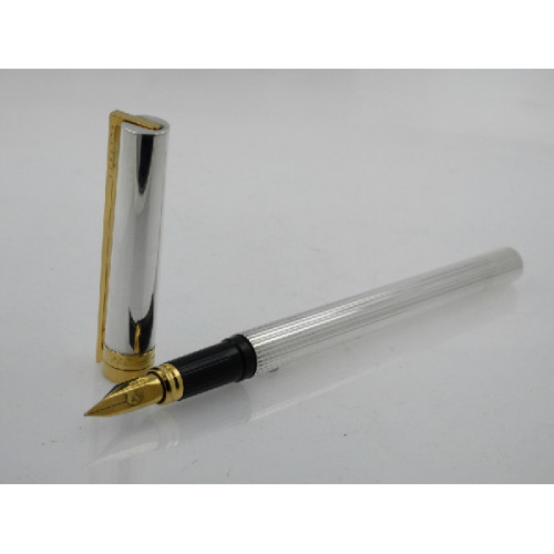 Pluma ST Dupont Linea 2 Plaque Argent et Or