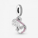 Charm Pandora plata 925 Colgante Doble Mamá Infinito Pavé