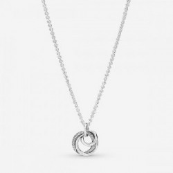Collar Pandora plata 925 con Colgante Círculo Familiar Siempre