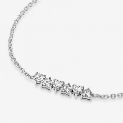 Pulsera Pandora plata 925 Corazones Sin Fin Brillantes de 18cm