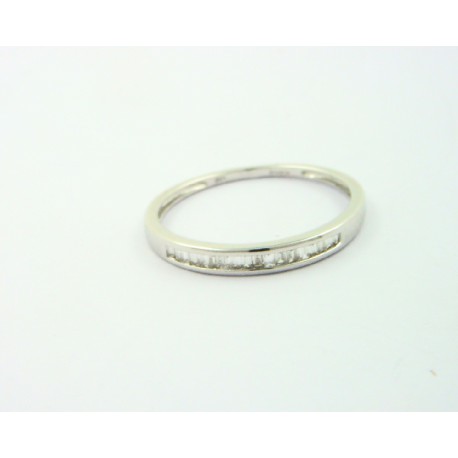 Anillo oro blanco 750 con diamantes talla baguet