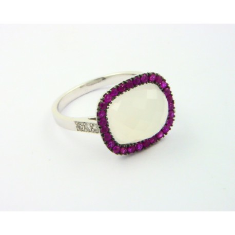 Anillo oro blanco 750 con brillantes