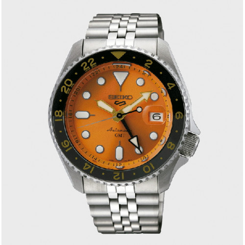 Seiko 5 Sports Style GMT naranja para hombre