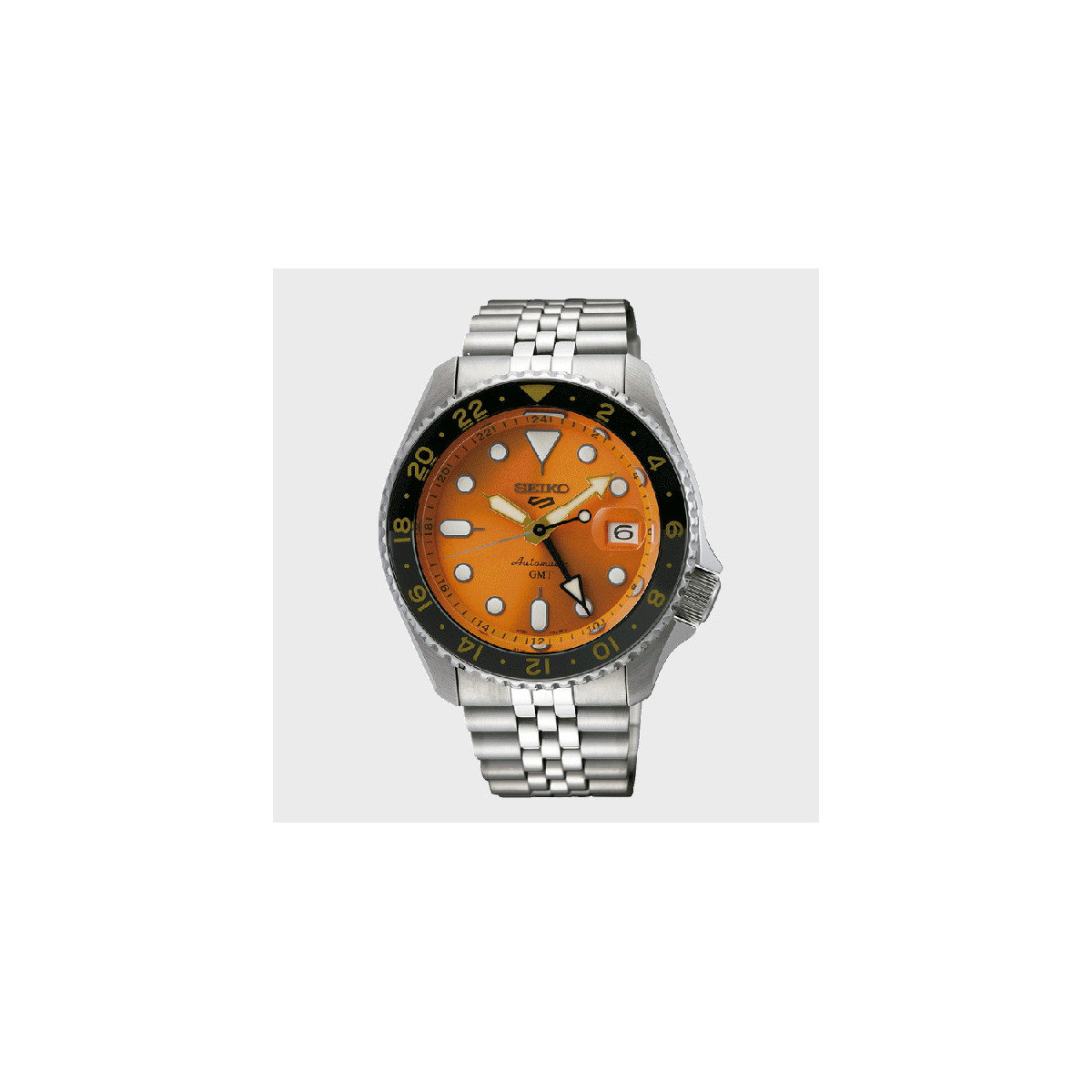 Seiko 5 Sports Style GMT naranja para hombre