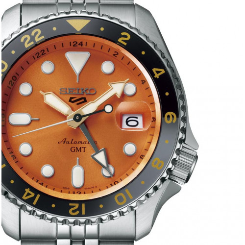 Seiko 5 Sports Style GMT naranja para hombre