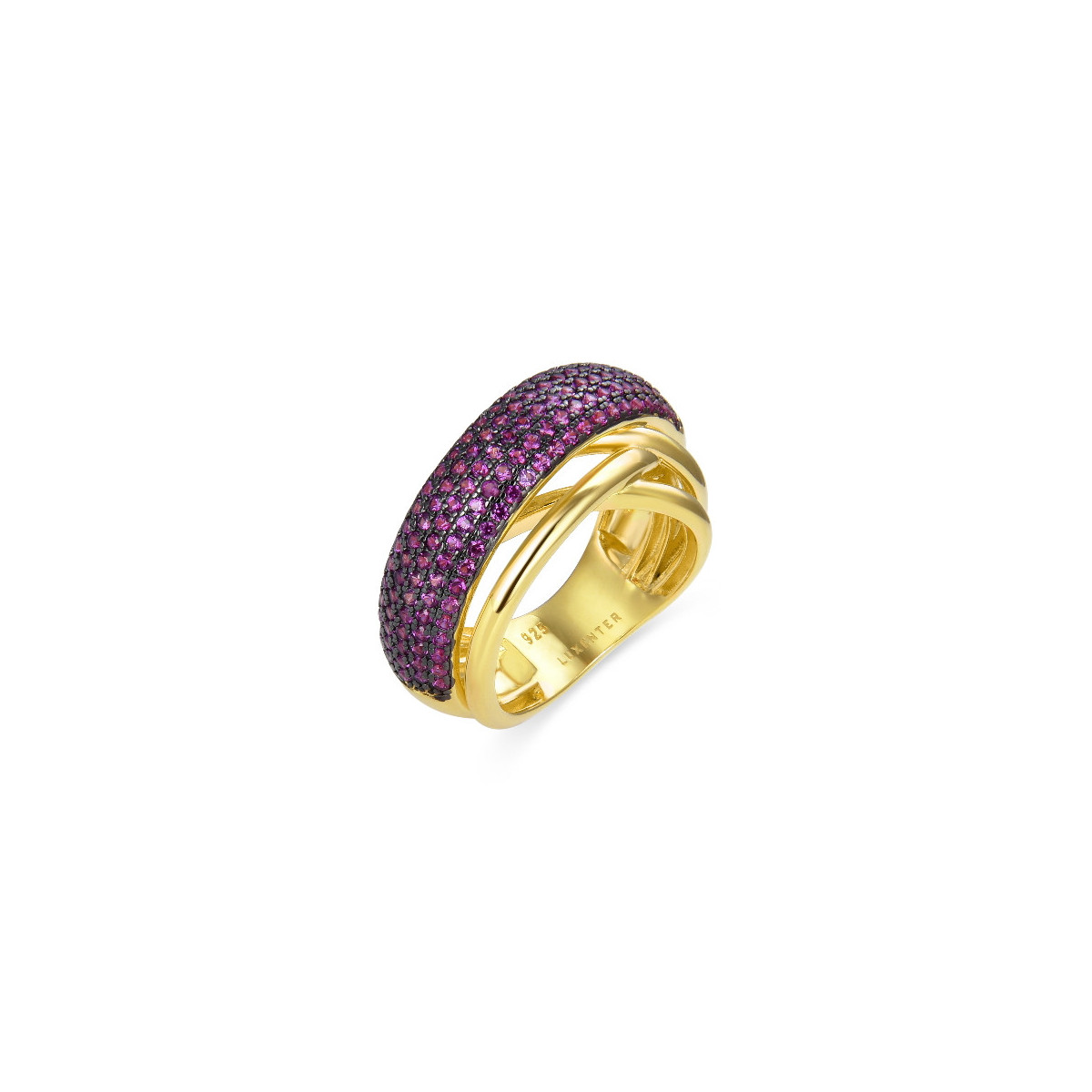 Anillo Luxenter Uhal plata 925 dorada talla 14